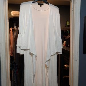 TIERED RUFFLE SLEEVE DUSTER CARDIGAN